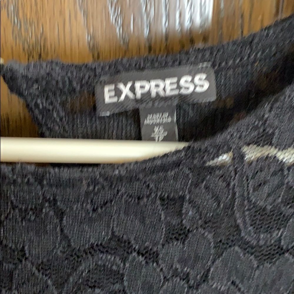 Express black floral top, size XS. - Picture 2 of 5